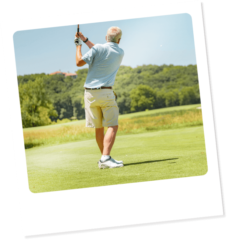 Senior golfer on golf course