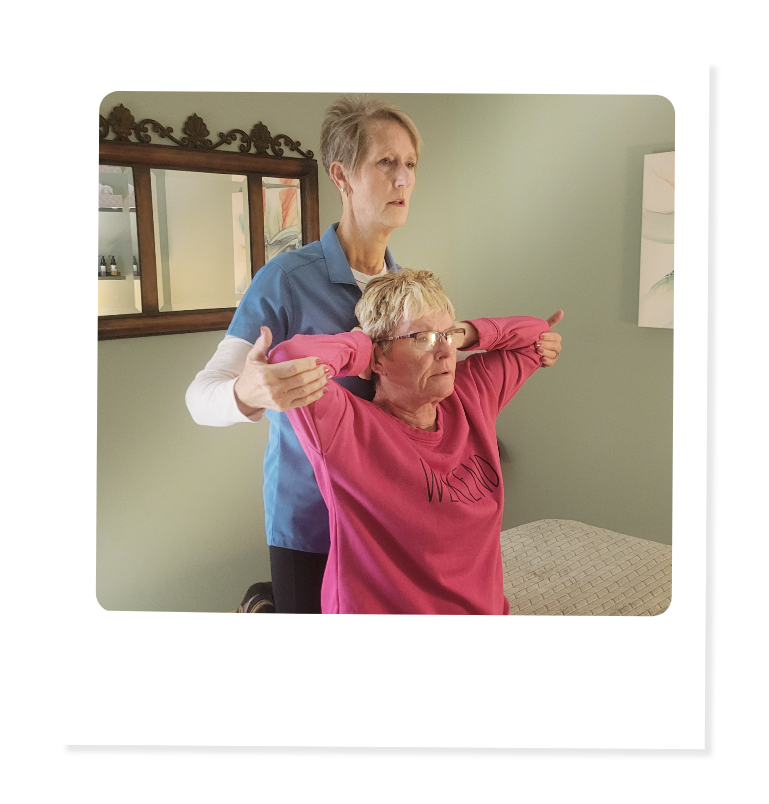 Assisted stretch therapy session